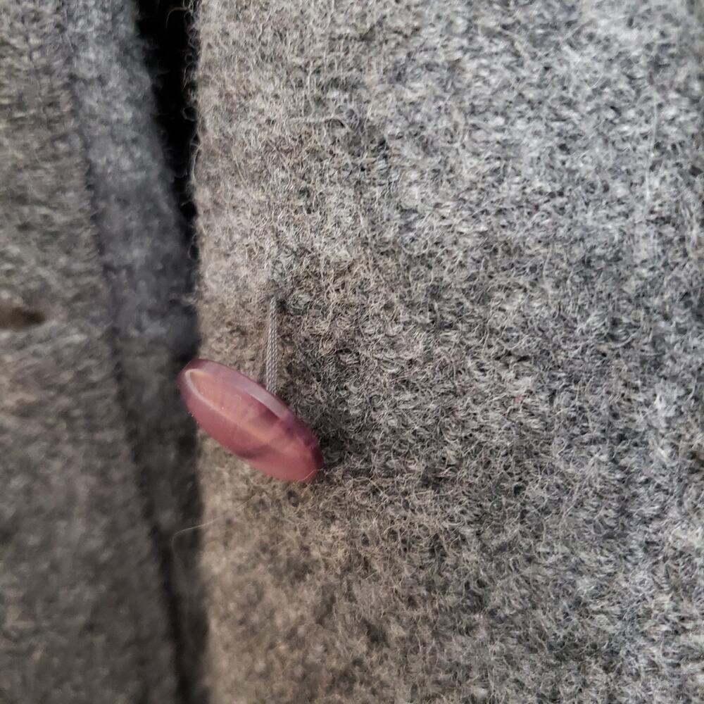 Norm Thompson 100% Wool Gray Winter Coat Large Classic Minimal Preppy - Picture 12 of 12